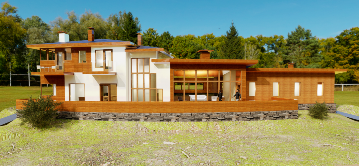 Дом на склоне 3D