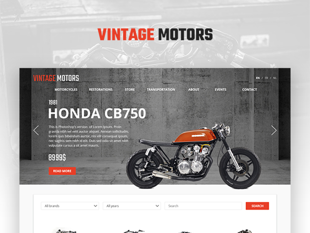 Дизайн сайта Vintage motors