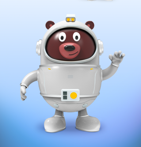 3D character Cosmonaut Bear