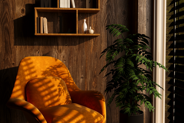 Угол комнаты. Визуализация.