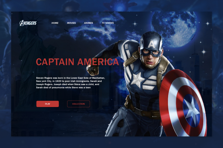 Captain America Landing page