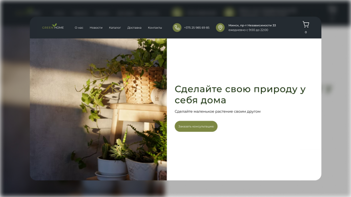 Дизайн Сайта по продаже растений