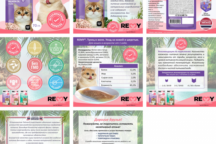 Продуктовые карточки для Ozon или Wildberries_питание для кошек