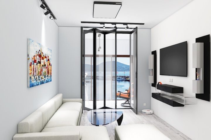 Дизайн проект двухкомнатной квартиры, Турция. Стиль хай-тек