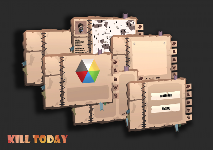 Внутриигровое меню для проекта "Kill today"
