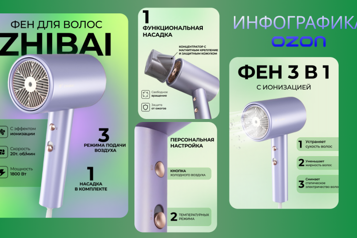 Карточка фен для волос