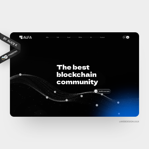 Крипто-сообщество ALFA — дизайн и анимация сайта UX/UI