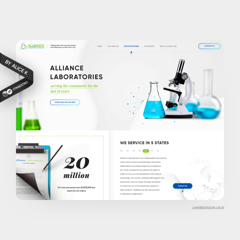 Медицинская лаборатория — дизайн сайта UX/UI