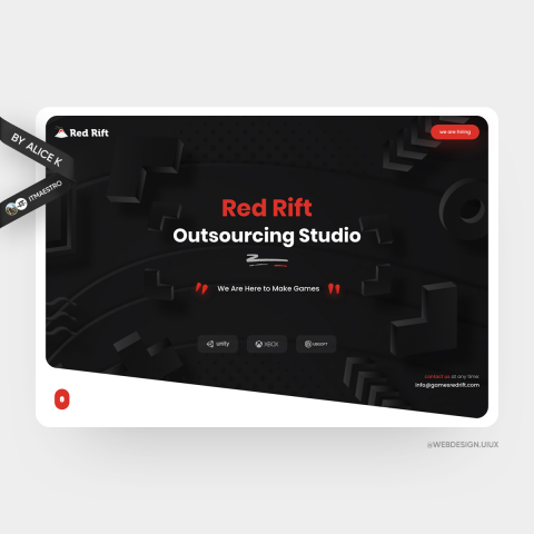 Разработчик игр — дизайн сайта UX/UI