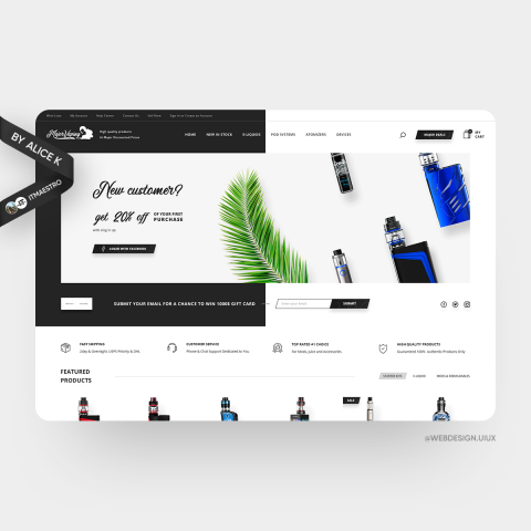 Магазин курительных девайсов — дизайн сайта UX/UI