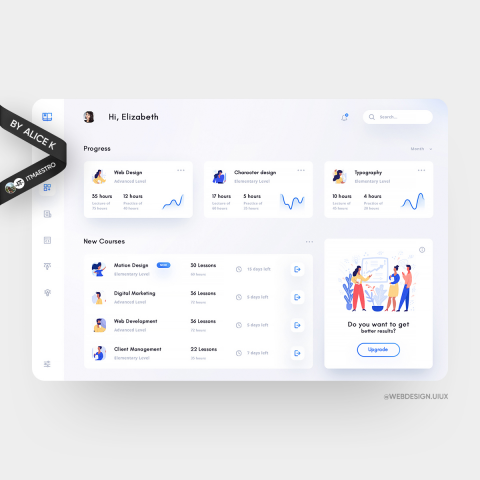 Дашборд обучающей платформы — дизайн онлайн сервиса UX/UI