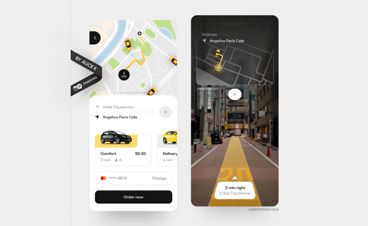 Приложение сервиса такси — дизайн под iOS и Android