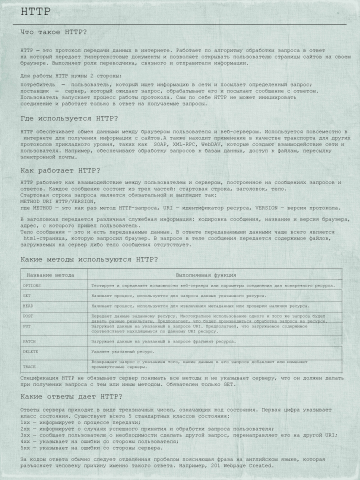 Описание HTTP