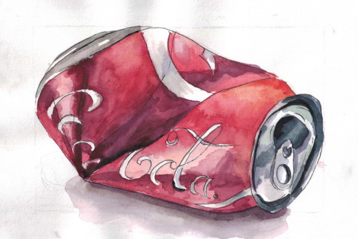 Акварельная иллюстрация «Coca Cola”