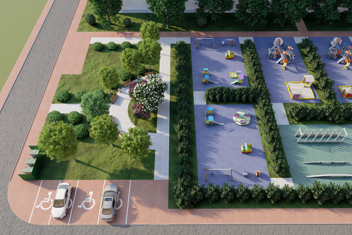 3д визуализация дворового пространства