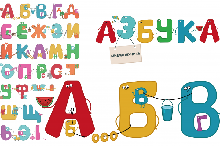 Нейроалфавит, обучающий плакат алфавит/азбука