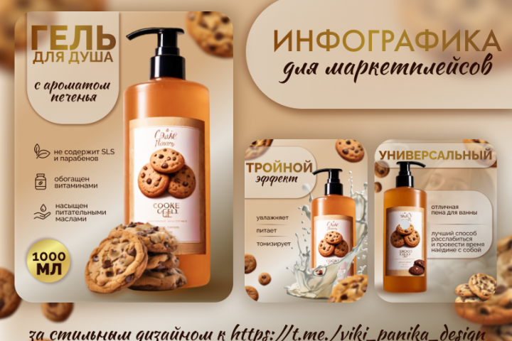 дизайн карточки "гель для душа"