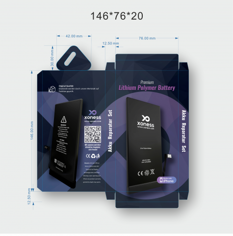 Дизайн упаковки для батарей iphone фирмы X-oness