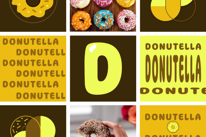 Дизайн коллажа для заведения с пончиками.