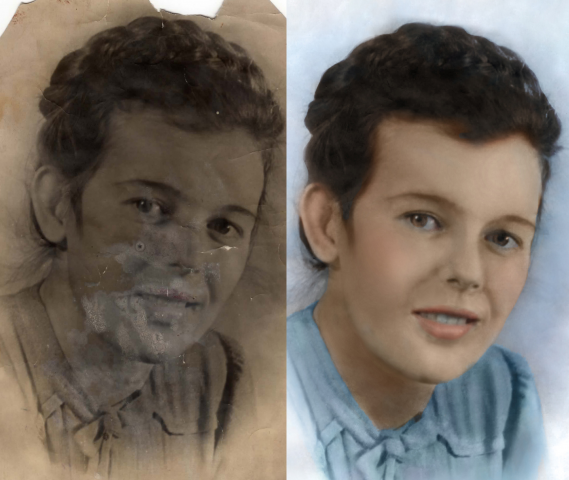 Ретушь портрета с дорисовкой.