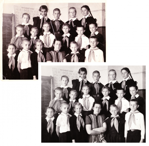 реставрация черно- белой фотографии.