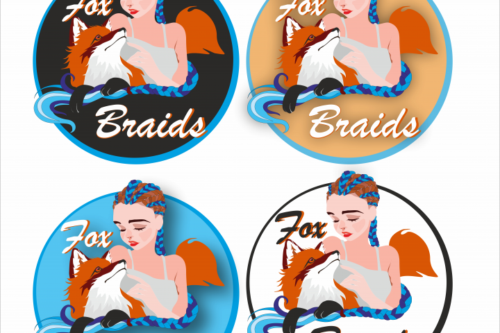 Создание логотипа для студии плетения кос и брейдов "Fox Braids"