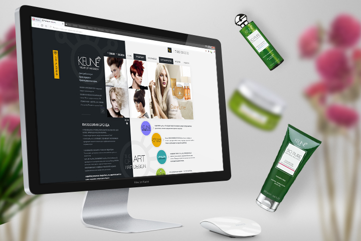Keune - сайт каталог косметики для волос