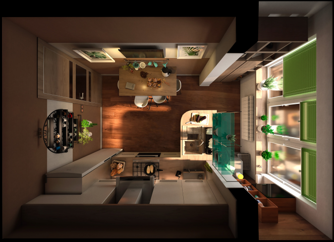 Визуализация кухни 10 кв.м.