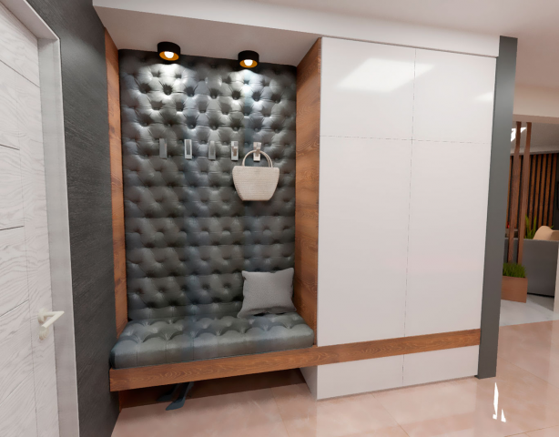 Черновая визуализация прихожей по макету