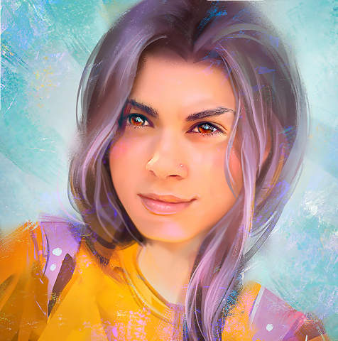 Портрет девушки в стиле Концепт Арт