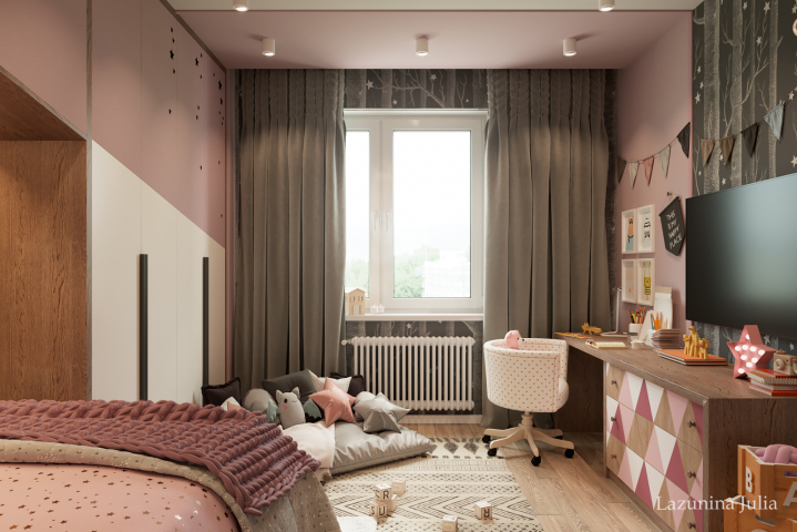 Визуализация детской комнаты для девочки 2018 г.