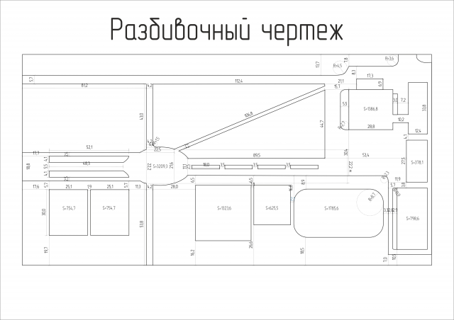 Разбивочный чертеж территории спортивного комплекса