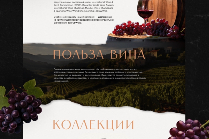 Лендинг для продажи домашнего вина