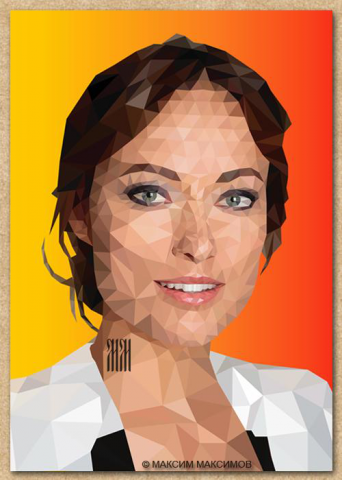 Портрет | Low Poly Portrait vector | Olivia Wilde
