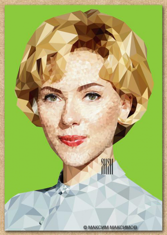 Портрет | Low Poly Portrait vector | Scarlett Johansson