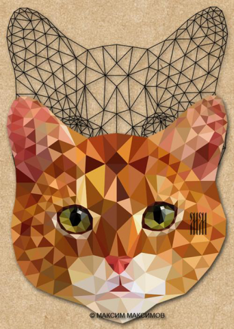 Портрет | Low Poly Portrait vector | cat Barsik