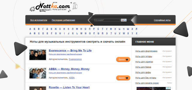 Наполнение Nottka.com