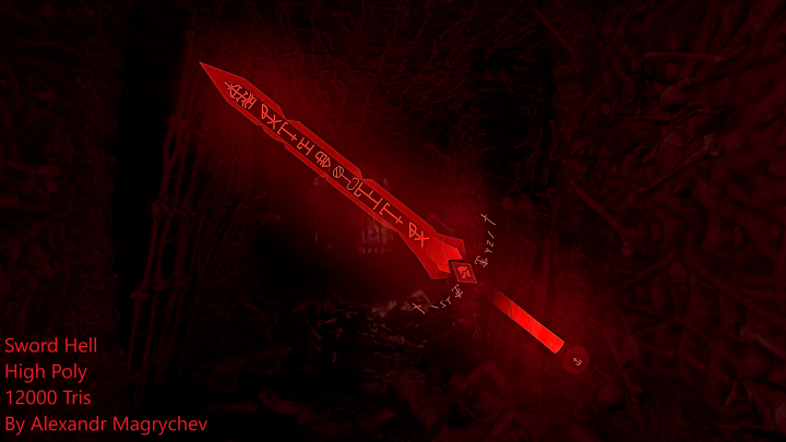 Hell Sword. High-Poly