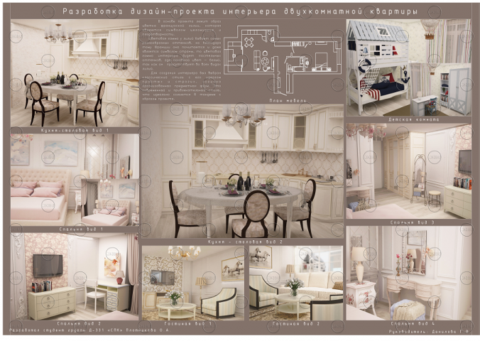 Разработка дизайн-интерьера двухкомнатной квартиры