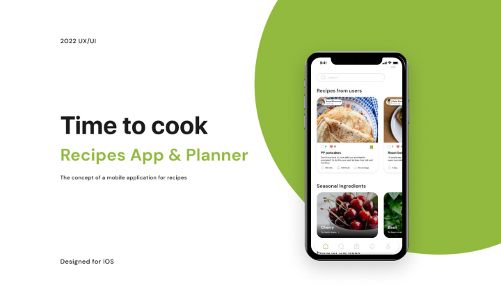 Mobile app for recipes IOS