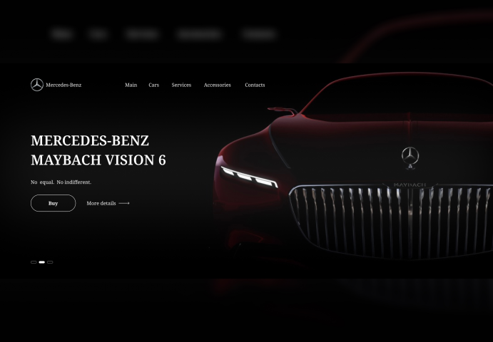 Дизайн главного экран автосалона