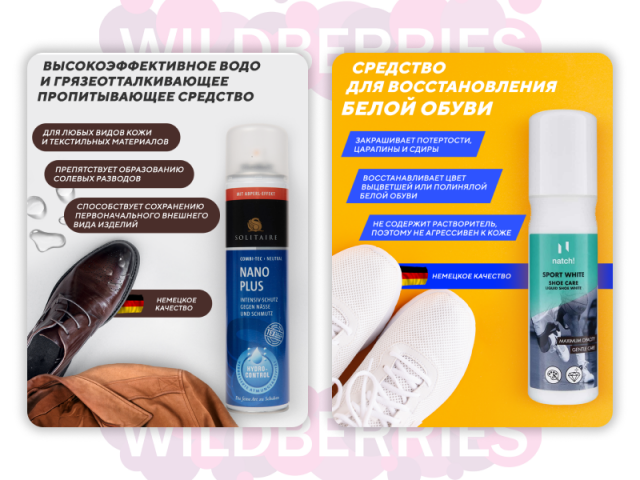 Карточки для средства по уходу за обувью