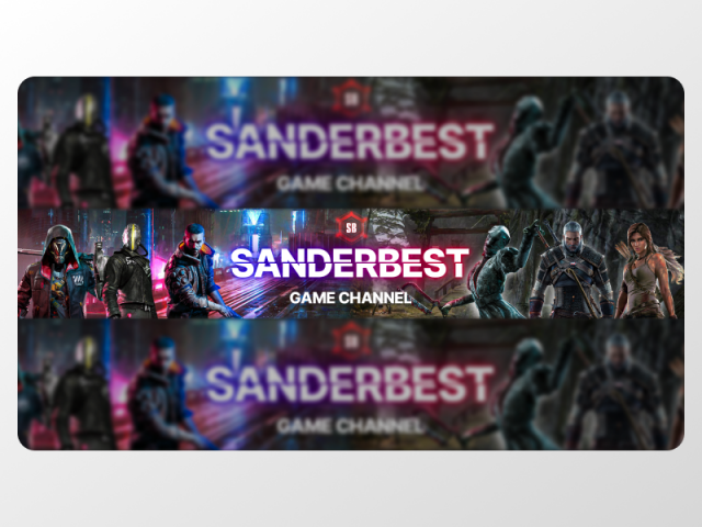 Шапка для ютуб канала "SanderBest"