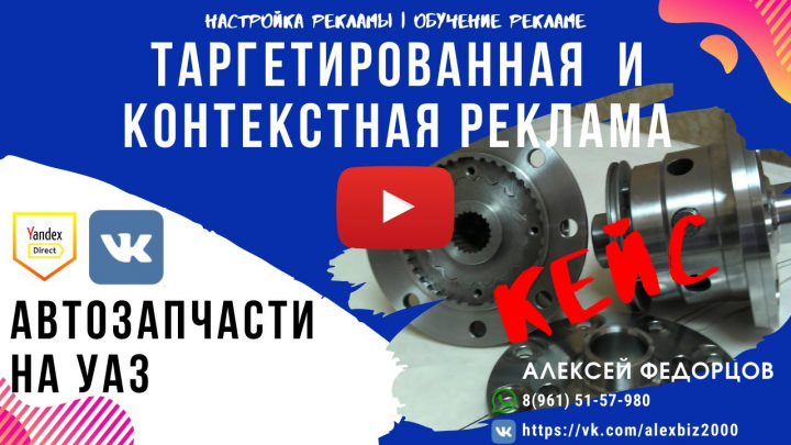 Продвижение автозапчастей.Реклама автозапчастей УАЗ и Нива (Янде