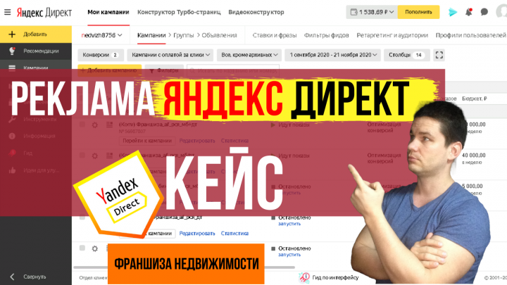 Яндекс Директ для Франшизы агентства недвижимости