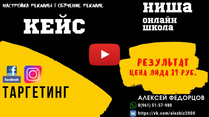 Таргетированная реклама Инстаграм / Онлайн школа