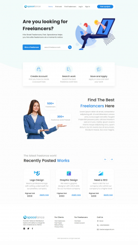 SpaceLance: Верстка адаптивного и кроссбраузерного сайта.
