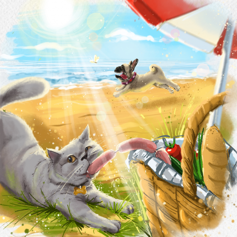 Серия иллюстраций про домашних животных