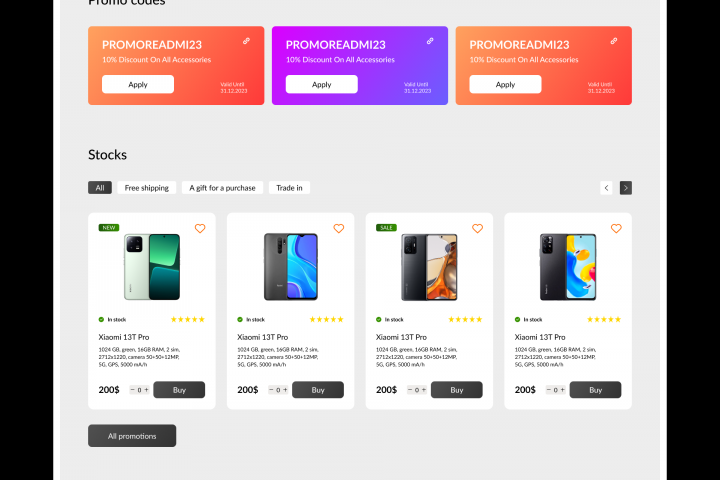 Редизайн интернет-магазина Xiaomi