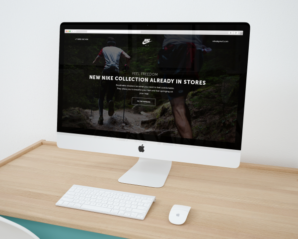 Landing page для фирмы занимающейся производством кроссовок.